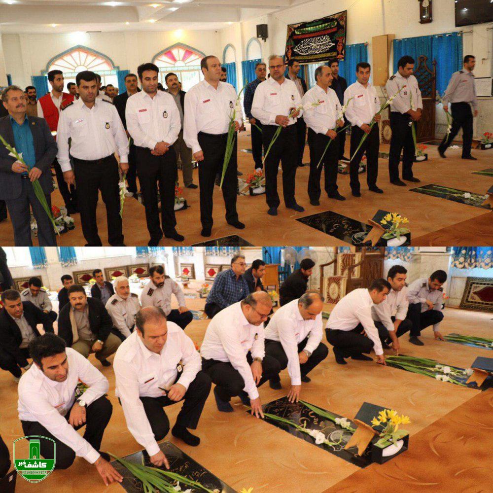 گلباران گلزار شهدای لاهیجان به مناسبت روز آتش نشان