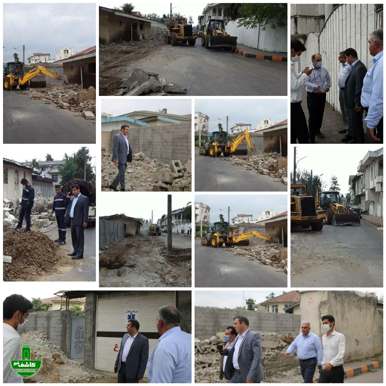 خیابان پرستار لاهیجان تعریض شد