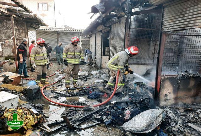 آتش سوزی ۳ واحد تجاری در لاهیجان