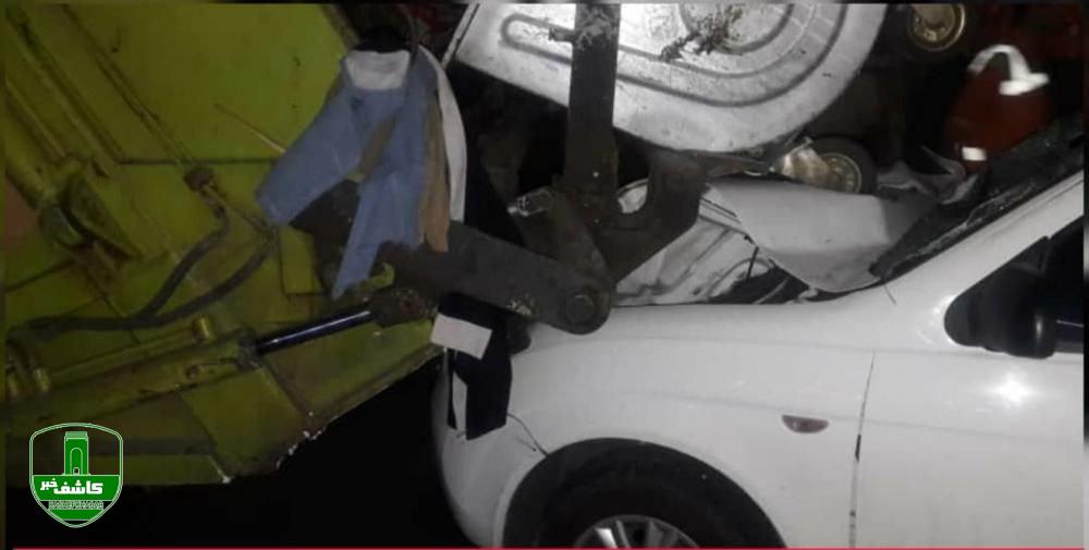 تصادف مرگبار خودروی تیبا با دو کارگر شهرداری رشت