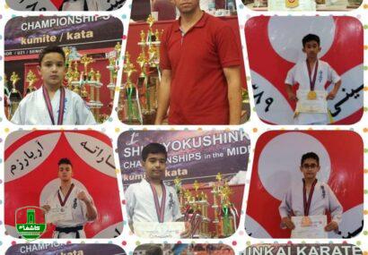 تیم کاراته پسران کاشمر در رقابتهای بین المللی جام خاورمیانه درخشیدند