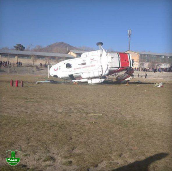 بالگرد حامل وزیر ورزش در بافت دچار سانحه شد