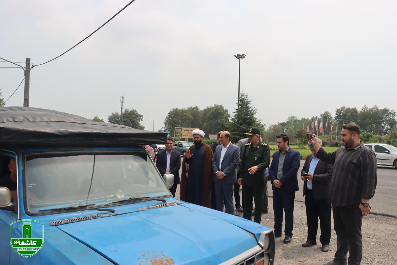 موکب اربعین شهدای لاهیجان با بدرقه فرماندار راهی نجف اشرف شد