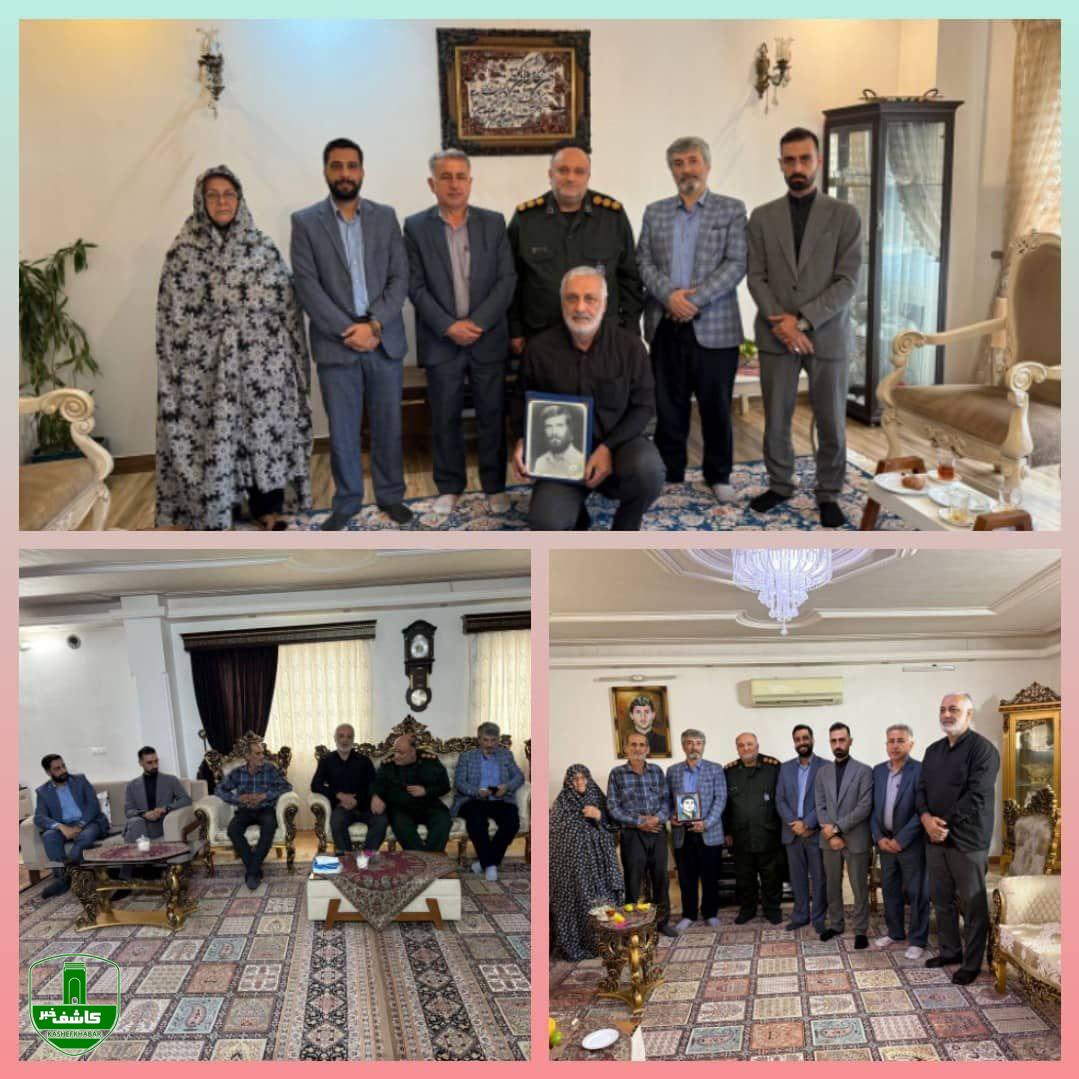 دیدار فرماندهان و مسئولان حوزه بسیج و اصناف لاهیجان با خانوادههای شهیدان میرحسینی و بزرگی